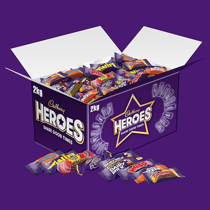 Cadbury Heroes Chocolate Bulk Share Box, Assorted Mini-Size Milk Chocolate Bars, Great for Gifting, 2 kg (Pack of 1) - Image 2