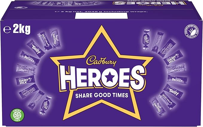 Cadbury Heroes Chocolate Bulk Share Box, Assorted Mini-Size Milk Chocolate Bars, Great for Gifting, 2 kg (Pack of 1) - Image 3