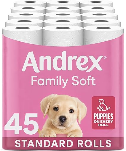 Andrex Family Soft Toilet Roll - 45 Toilet Rolls, 2-Ply, Bulk Buy, Fragrance Free, FSC Certified - Image 2