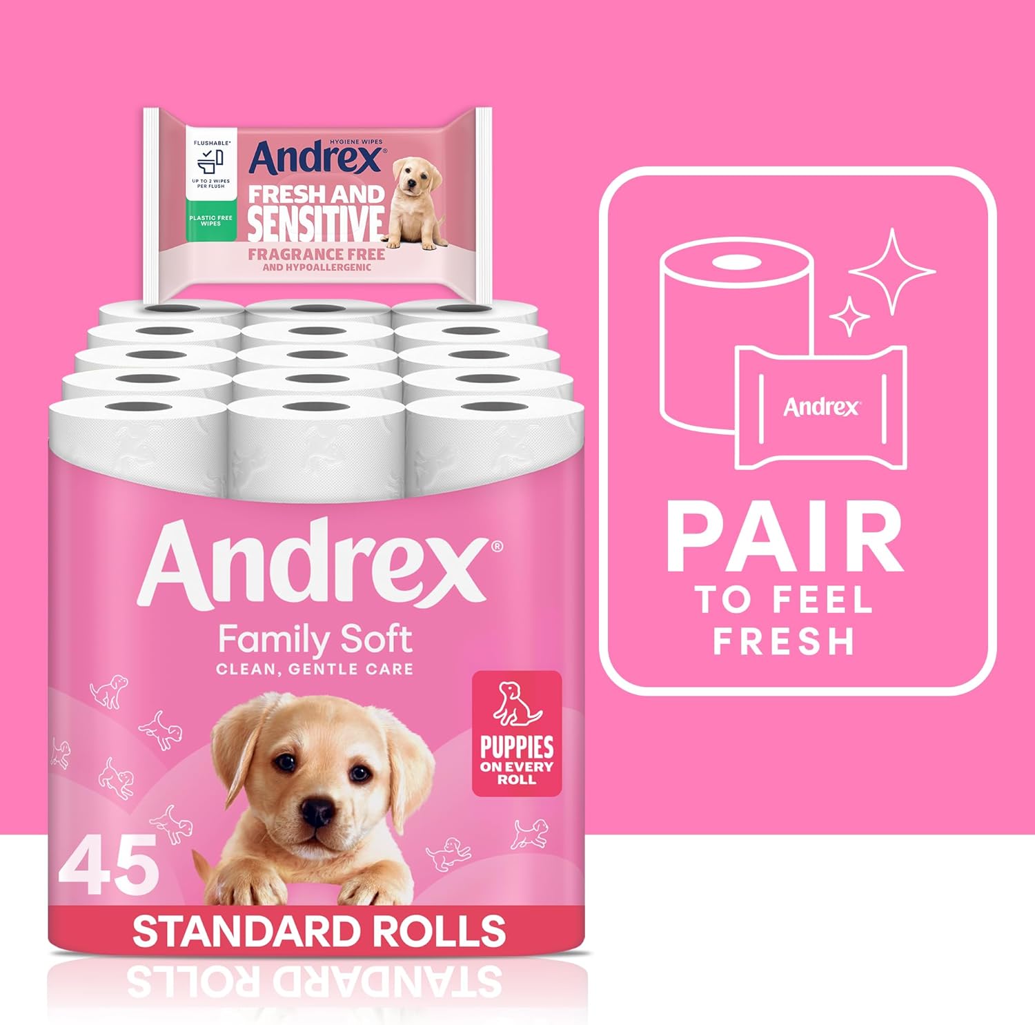 Andrex Family Soft Toilet Roll - 45 Toilet Rolls, 2-Ply, Bulk Buy, Fragrance Free, FSC Certified - Image 6